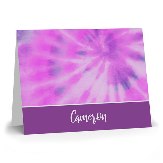 Purple Banner Tie-Dye Folded Note Cards